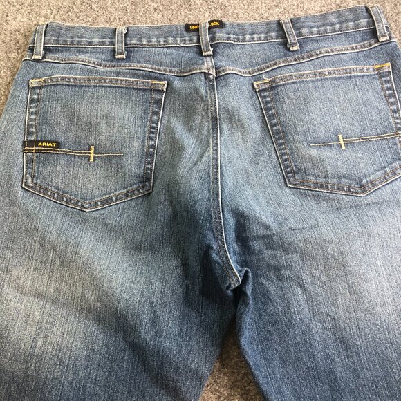 Ariat Jeans Mens 38x36 Blue M4 Bootcut Low Rise Work Pants Stretch - Picture 8 of 10